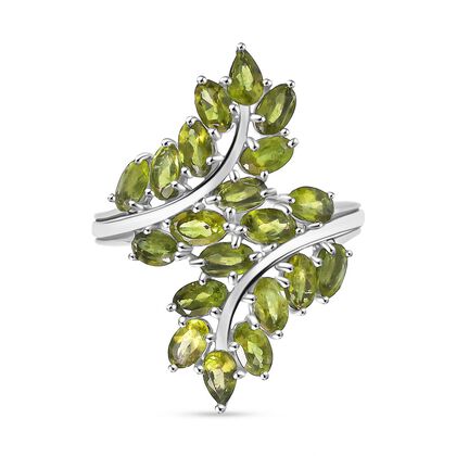 Nat&uuml;rlicher Peridot Ring, 316L Edelstahl (Gr&ouml;&szlig;e 18.00) ca. 5.31 ct