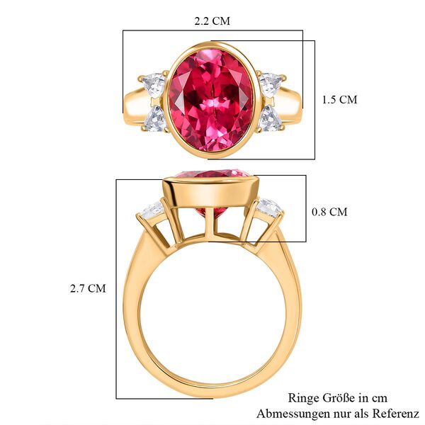 Labor Padparadscha Saphir und weißer Topas-Ring - 7,20 ct. image number 7