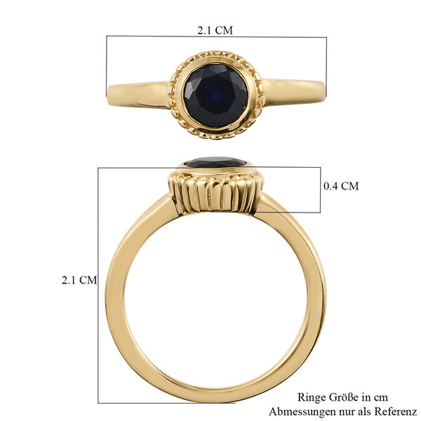 Masoala Saphir Solit&auml;r-Ring, 925 Silber vergoldet, 1,29 ct. image number 7