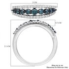 Blauer und Weißer Diamant Ring 925 Silber platiniert  ca. 0,50 ct image number 5