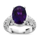 Royal Bali - Afrikanischer Amethyst Ring, 925 Silber (Größe 18.00) ca. 5.29 ct