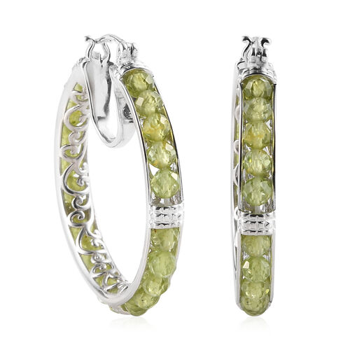 Natürliche Peridot-Creolen in Silberton, 22,00 ct. image number 0