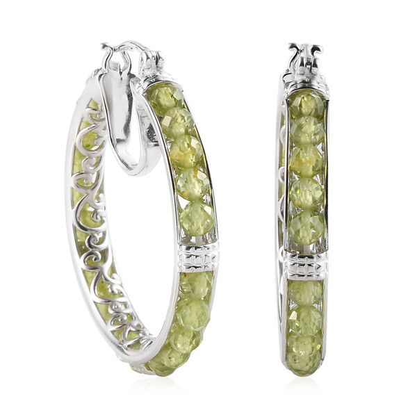 Natürliche Peridot-Creolen in Silberton, 22,00 ct. image number 0