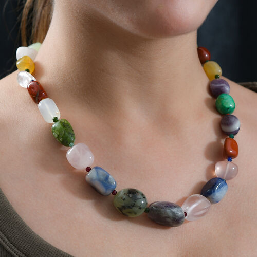 Multi Edelstein Halskette, 70 cm - 570 ct. image number 2