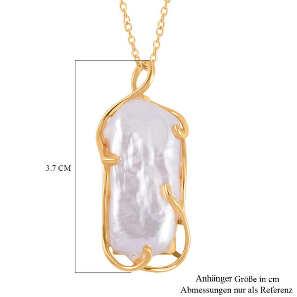 Weiße Keshi Perle Anhänger mit 45cm Kette image number 7