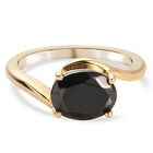 Elite Shungit Ring 925 Silber vergoldet (Größe 16.00) ca. 1,17 ct