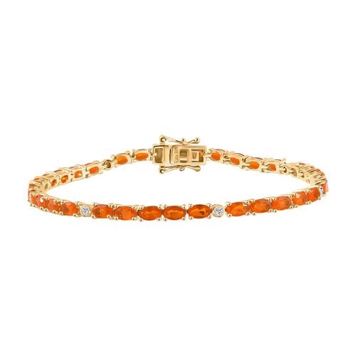 D'Joy AA Salamanca Feueropal, Moissanit Armband ca. 19 cm 925 Silber 750 Gelbgold Vermeil ca. 5.28 ct image number 0