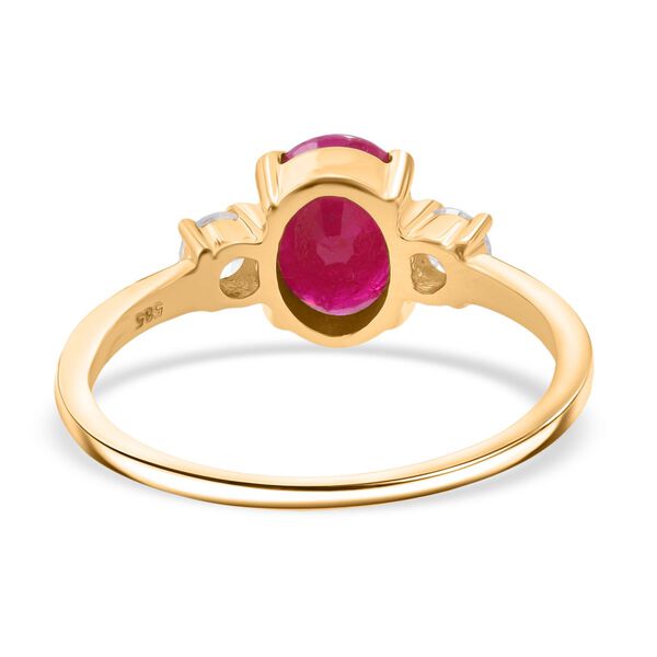 AAA Burma Rubin und I1-GH Diamant Ring in 585 Gold - 2,17 ct. image number 5