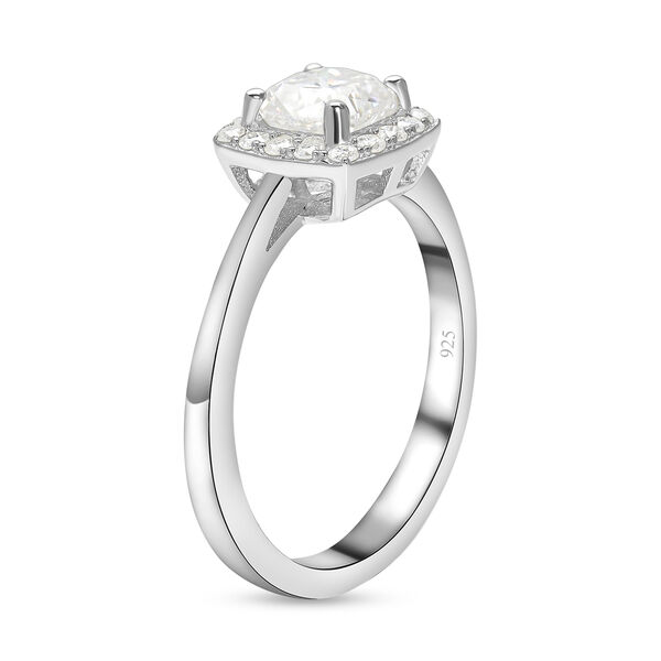 Moissanit-Ring, 925 Silber Platin  ca. 1,20 ct image number 4