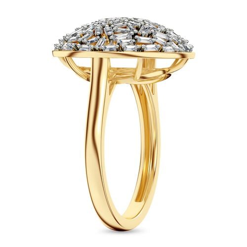 LUXURIANT DIAMOND- SGL zertifizierter SI-GH Labor Diamant Ring, 925 Silber 750 Gelbgold Vermeil - 1 ct. image number 4