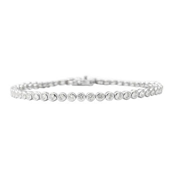 Simulierter Diamant Armband 19 cm 925 Silber Rhodium &Uuml;berzug ca. 2,95 ct