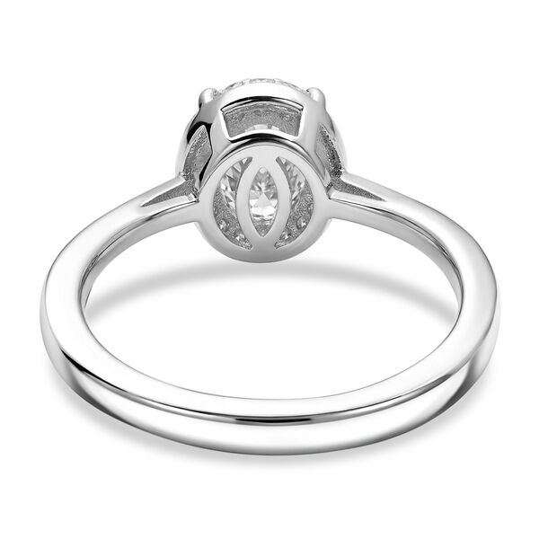 Moissanit-Ring, 925 Silber Platin  ca. 1,48 ct image number 5