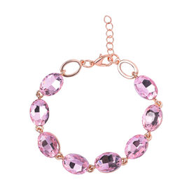 Rosa Kristall Armband, ca. 19 cm, rosefarben