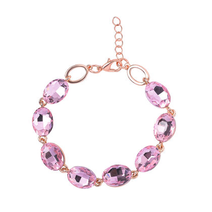 Rosa Kristall Armband, ca. 19 cm, rosefarben