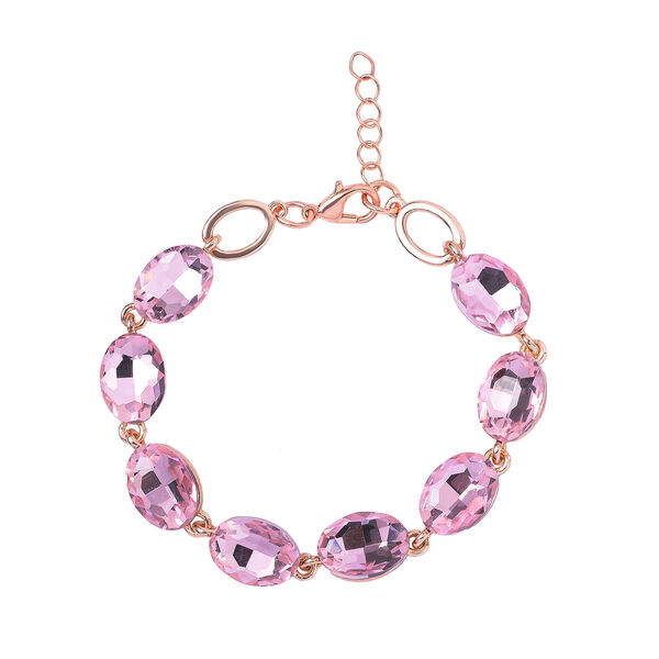 Rosa Kristall Armband, ca. 19 cm, rosefarben