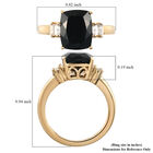 Schwarzer Turmalin und Zirkon Ring 925 Silber vergoldet  ca. 3,75 ct image number 6
