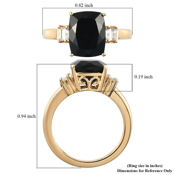 Schwarzer Turmalin und Zirkon Ring 925 Silber vergoldet  ca. 3,75 ct image number 7