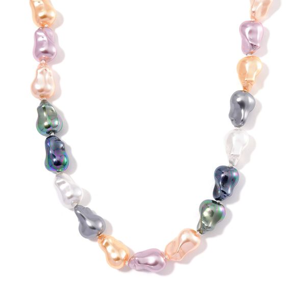 Mehrfarbige Muschelkernperlen Halskette, 50cm