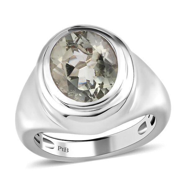 Prasiolith-Ring, reines Messing platiniert (Gr&ouml;&szlig;e 16.00) ca. 3,19 ct image number 4