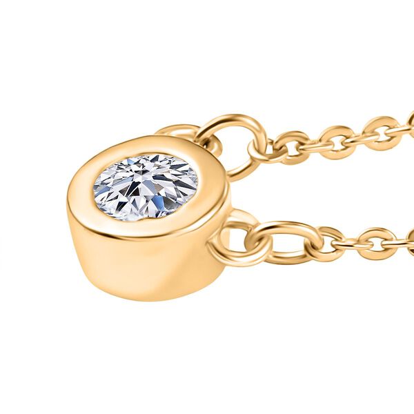 LUXURIANT DIAMANT - Lab Grown Diamant SI-GH Halskette ca. 45 cm 925 Silber 750 Gelbgold Vermeil ca. 0.20 ct image number 4