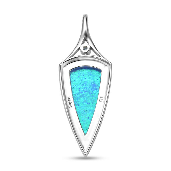 Sajen Silber - Blauer Opaltraum (Dublett), Schweizer Blauer Topas Anh&auml;nger 925 Silber rhodiniert ca. 8.90 ct image number 5