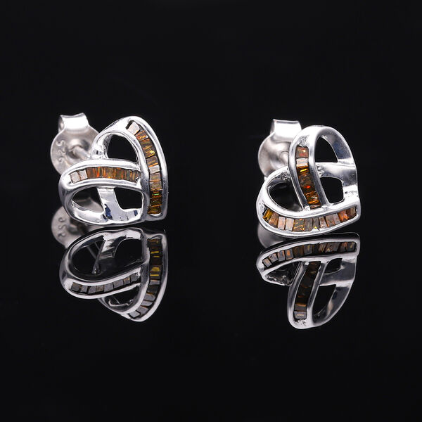 Rote Diamant-Ohrstecker - 0,15 ct. image number 2