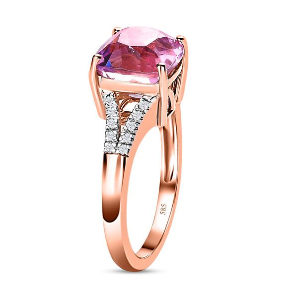 AAA Patroke Kunzit und Diamant Ring in 585 Gold - 4,68 ct. image number 7