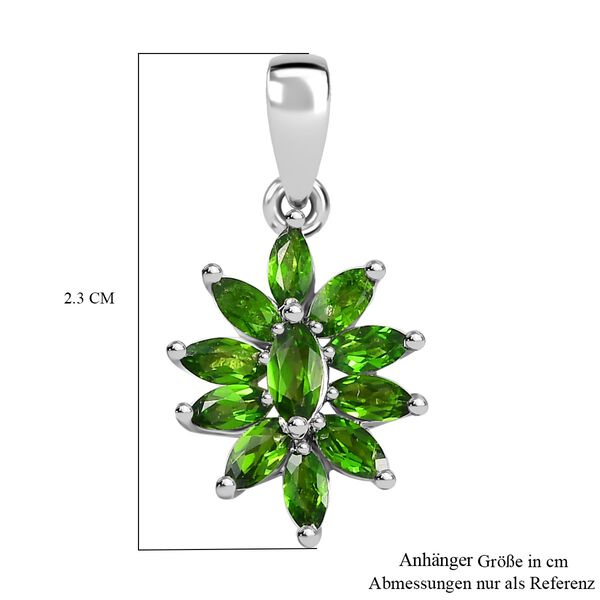 Natürlicher Chromdiopsid Anhänger 925 Silber rhodiniert ca. 1.13 ct image number 6