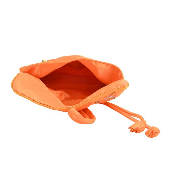 Reise-Schmuckrolle mit Stickmuster 1 Organizer + 5 Silberputzt&uuml;cher, Satin, Orange image number 5