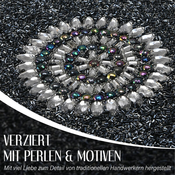 Schmuckbox bestickt mit Perlen und Pailletten, Schwarz image number 4