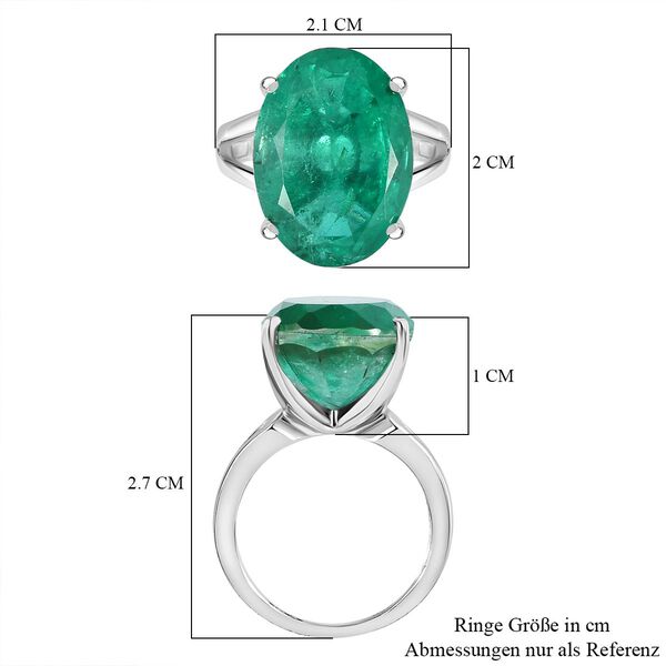 Smaragd-Quarz Triplette Ring, 925 Silber rhodiniert (Größe 17.00) ca. 13.51 ct image number 7