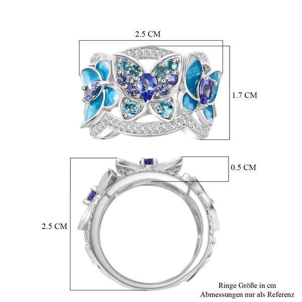 GP Trionfo Kollektion - Tansanit, Blauer Apatit Ring 925 Silber rhodiniert (Gr&ouml;&szlig;e 18.00) ca. 1.61 ct image number 8