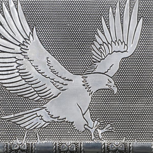 Handgefertigtes, Aluminium-Schmuckkästchen, silber, Adlerprägung image number 8