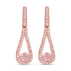 Natürliche, rosa Diamant Ohrringe, 925 Silber Roségold Vermeil ca. 0.33 ct