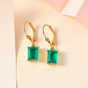 Smaragd Triplett Quarz Ohrringe - 2,90 ct.