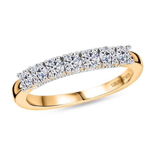 LUXURIANT SI-GH Labor Diamant Ring, 925 Silber 750 Gelbgold Vermeil - 0,50 ct. image number 4