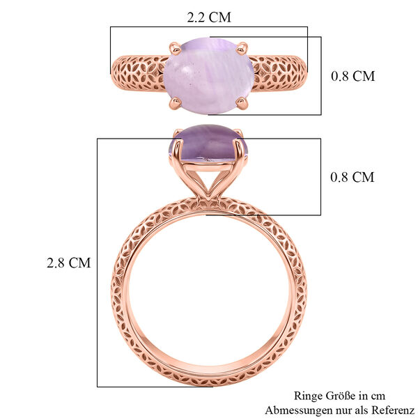 D'Joy AAA Rose De France Amethyst Ring 925 Silber 750 Ros&eacute;vergoldet (Gr&ouml;&szlig;e 21.00) ca. 2,14 ct image number 7