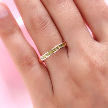 Gelber Diamant-Ring, 925 Silber ros&eacute;vergoldet - 0,25 ct.