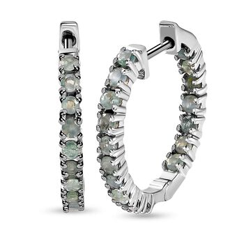 Alexandrit Creolen, 925 Silber platiniert ca. 1.39 ct