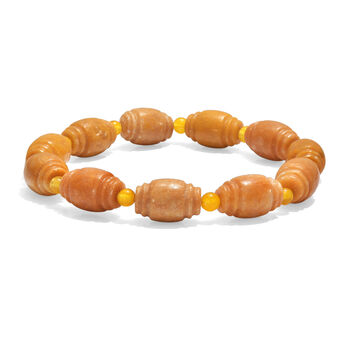 Flexibles gelbes Aventurin und gelbes Quarzit Armband - 130 ct.