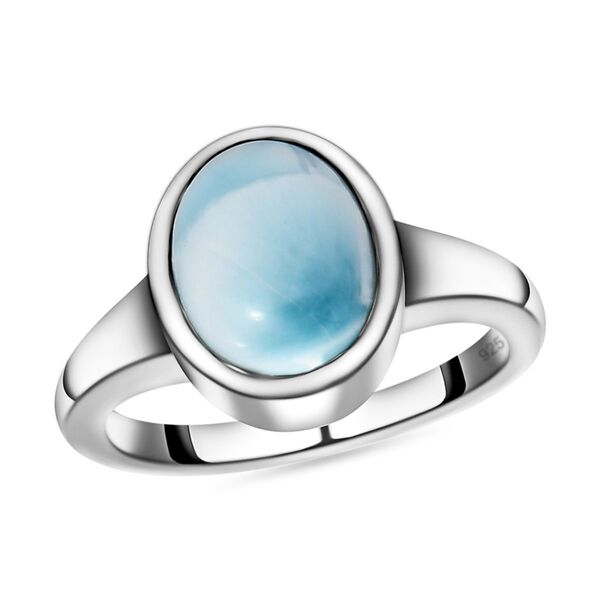 Larimar-Ring, 925 Silber platiniert  ca. 3,06 ct image number 4