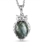 Sibirischer Seraphinite Schmuckset Edelstahl ca. 4,72 ct.