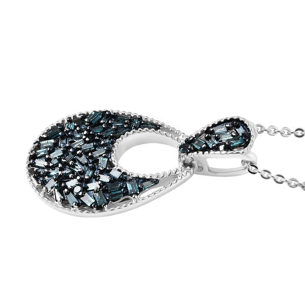 D'Joy Blauer Diamant Schmuckset ca. 50 cm 925 Silber rhodiniert ca. 0,49 ct. image number 3