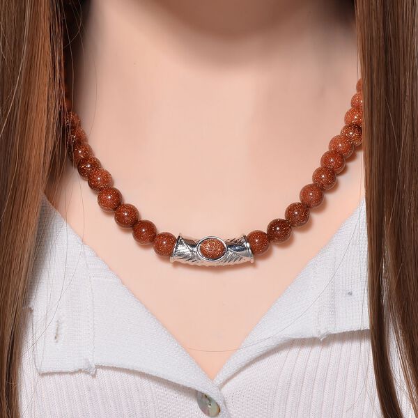 Golden Sandstein Halskette, 45 cm - 330 ct. image number 2