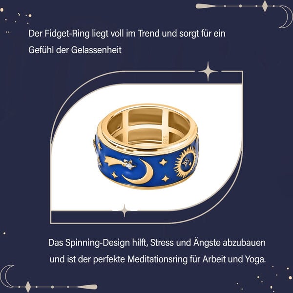 Emaillierter Anti-Stress-Spinning-Ring mit Himmelskörper image number 7