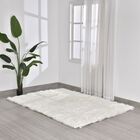 Luxury Edition: 2200 GSM Kunstpelz-Teppich, mit Rutschfeste Rückseite aus Wildleder, 160x230cm, Weiß