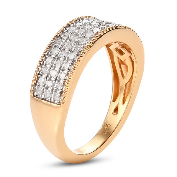 Diamant Cluster Ring 925 Silber Gelbgold Vermeil image number 4