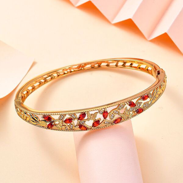 Granat Zirkonia und weißer Zirkonia-Armreif, 19 cm image number 2