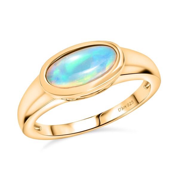 D'Joy AA Natürlicher, äthiopischer Welo Opal Ring 925 Silber 750 Gelb Vergoldet (Größe 19.00) ca. 0,81 ct image number 4