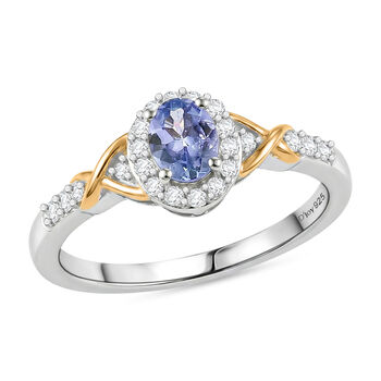 D'Joy Tansanit und Zirkon zweifarbiges Schmuckset - 1,13 ct.